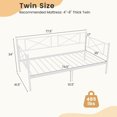 thumbnail image 3 of Gymax Twin Size Metal Daybed Modern Platform Bed w/ Heavy-duty Metal Slat Support White, 3 of 10