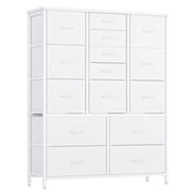 EDTara 15 Drawers Dressers, Chest of Drawers with Wood Tabletop, Metal Frame, Storage Organizer Unit with Fabric, Tall Dressers for Bedroom Living Room Hallway Entryway