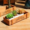 thumbnail image 4 of 2pcs Wood Succulent Planter Box Plant Container Box Rectangular Flower Bed Pot, 4 of 9