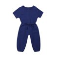 thumbnail image 1 of Sylvamorning Infant Baby Romper Solid Color Short Sleeve Elastic Waist Jumpsuit, 1 of 7