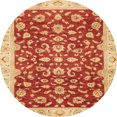 thumbnail image 1 of Ahgly Company Indoor Round Abstract Neon Red Oriental Area Rugs, 6' Round, 1 of 6