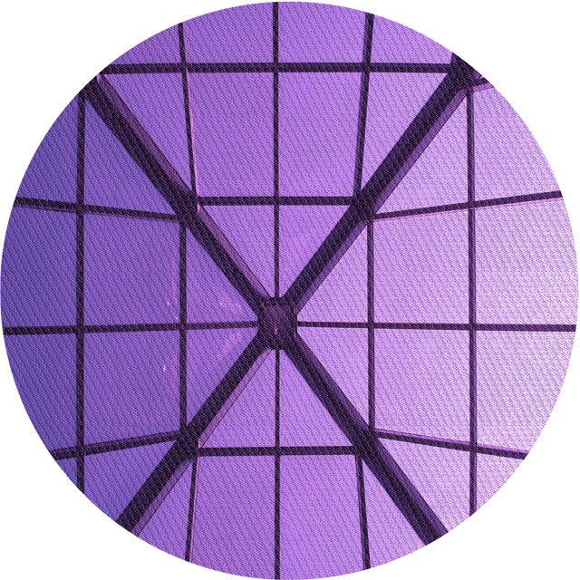 Ahgly Tapis Rond Lavable en Machine Intérieur Transitionnel Violet Améthyste Violet, 6 Pieds Rond