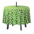 thumbnail image 1 of Vargottam Indoor/OutdoorRoundTablecloth 58 pouces avec trou de parapluie & Zip, imperméable à l'eau TableCloth, TableCovers pour la table arrière -vert clair, 1 of 7