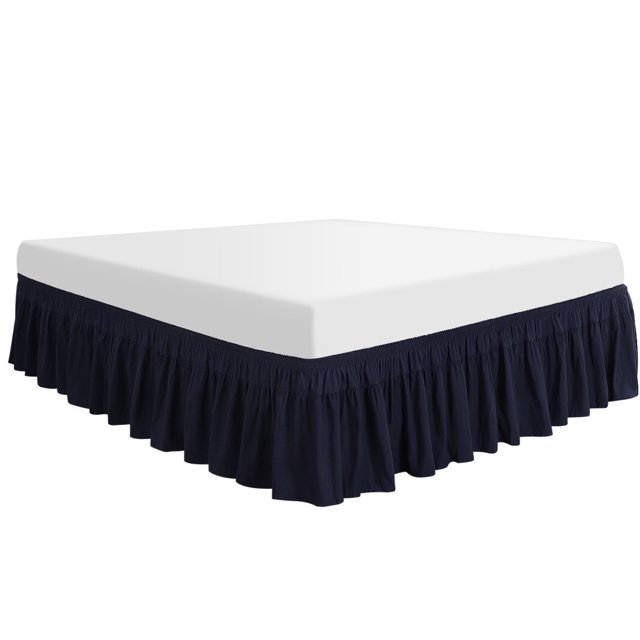 Unique Bargains Polyester Bed Skirt Durable 16 Inch Drop Easy Fit Wrinkle, Elastic Dust Ruffles Bedskirts