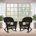 thumbnail image 2 of Jeco Resin Wicker Patio Rocker in Black (Set of 2), 2 of 8