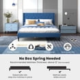 thumbnail image 4 of Costway Queen Size Upholstered Platform Bed with Button Tufted Wingback Headboard Blue, 4 of 10