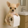 thumbnail image 3 of Dog Toilet Paper Holder, Wall Mount Resin Toilet Paper Holder, Funny Dog-Shaped Bathroom Decor, Space-Saving Bathroom Accessory, Cute Gift for Dog Lovers, Puppy Tissue Roll Storage for Powder Room, 3 of 4