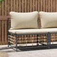 thumbnail image 1 of vidaXL Garden Middle Sofa with Beige Cushions Poly Rattan, 1 of 4