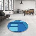 thumbnail image 4 of Ahgly Company Machine Washable Indoor Rectangle Transitional Blue Area Rugs, 7' x 10', 4 of 7