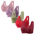 thumbnail image 1 of Plebaso Everyday Bras Pack of 5 for Women Front Closure Button Bras No Underwire Full Coverage Bralettes, 1 of 3