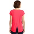 thumbnail image 4 of Discontinued District ® T-Shirt Croisé Drapé pour Femmes. Dm416 S Corail Chaud, 4 of 4