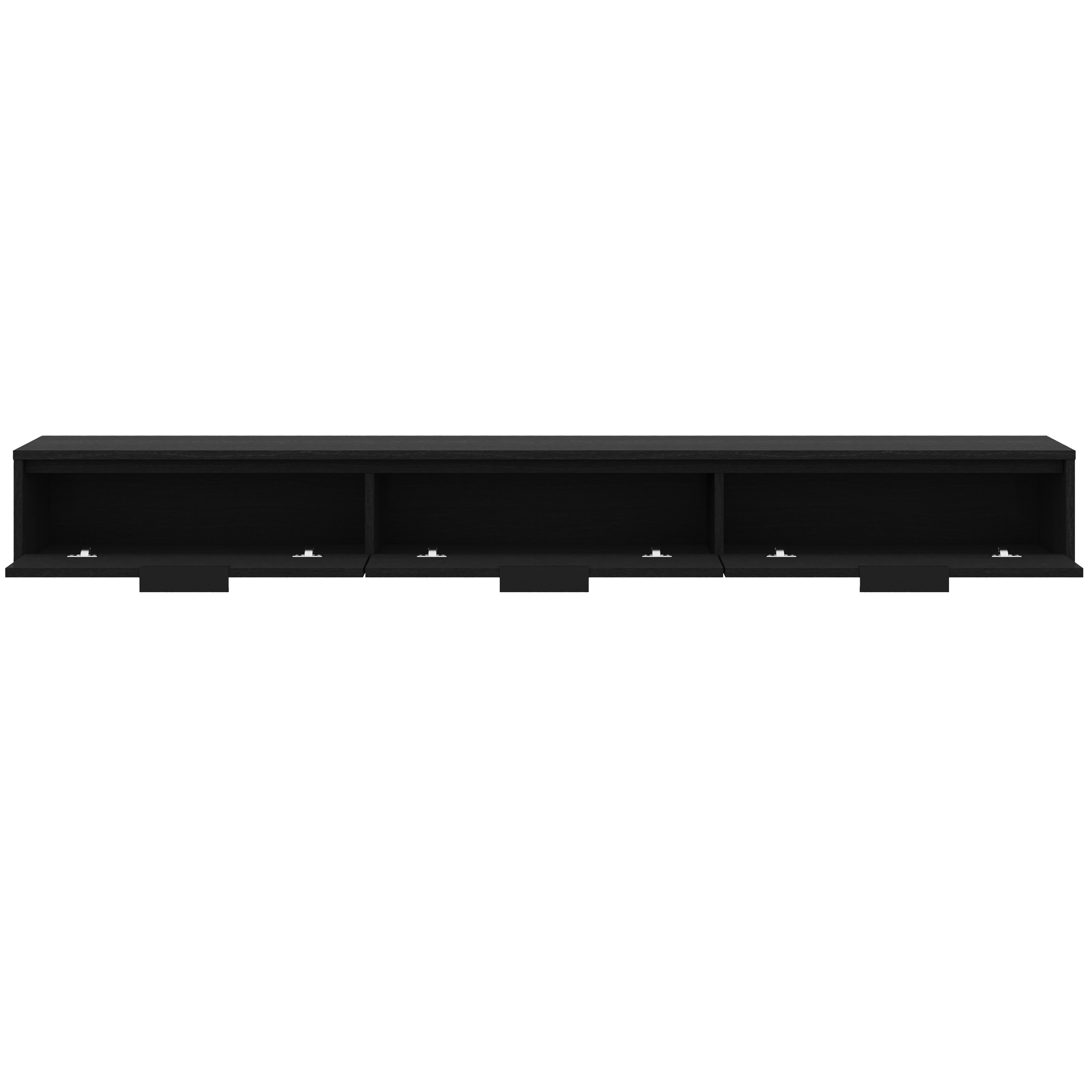 Meuble TV mural Nexera Slim 72 po à 3 portes et 3 armoires, noir