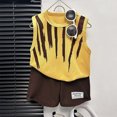 thumbnail image 1 of Qertyioot Mode Filles T-Shirts Décontractés à Manches Courtes Col Rond Col Bouton Ensembles de Shorts Imprimés Aubaines, 1 of 5