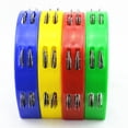 thumbnail image 2 of Amdohai Double Row Handheld Tambourine Metal Jingles Hand Held Plastic, 2 of 8