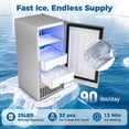 thumbnail image 3 of Costway Commercial Under Counter Ice Maker, 25 lbs Storage Capacity, for Home Bar Cafe Silver, 3 of 10