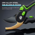 thumbnail image 2 of Pruning Shears, Professional Bypass Cutting Principle Stainless Steel Pruning Blade, Variable Handle Opening At 2 Levels, With Sponge Handles, 2 of 5