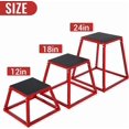 thumbnail image 2 of Ourlova 12"/18"/24" Plyometric Jump Box – Heavy Duty Steel Plyo Box with Rubber Pad, Versatile Workout Bench Training for Home Gym, Exercise Step Platform & Strength Training, 2 of 8