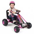 thumbnail image 1 of Gymax Kart à Pédales pour Enfants à 4 Roues avec Embrayage et Frein à Main Roues Multi-Terrain Rose Rose, 1 of 10