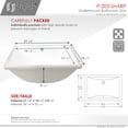 thumbnail image 4 of Stylish Undermount 21.25"L x 14.5"W White Porcelain Rectangular Bathroom Sink with 2 Overflow rings P-203, 4 of 11