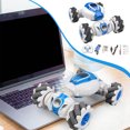 thumbnail image 2 of Blue Mini Rc Stunt Car Remote Control Toy 4Wd Drift Vehicle With 360 Degree Rotation Function 6.97X4.33X1.89 Inches 1.01 Lbs, 2 of 5