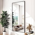 thumbnail image 3 of BEAUTYPEAK 76"x34" Full Length Mirror Rectangle Floor Mirrors for Leaning Standing or Hanging, Black, 3 of 8
