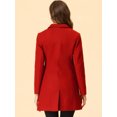 thumbnail image 4 of INSPIRE CHIC Manteau Long pour Femme à Revers Cranté Manches Longues à Simple Boutonnage Manteaux d'Hiver S Rouge, 4 of 6