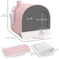 thumbnail image 3 of PawHut Cat Litter Box with Lid, Removable Tray, Scoop, Filter, Pink, 3 of 10