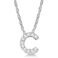 thumbnail image 1 of Petite Pave Diamond Initial Pendant Necklace 14k White Gold, 1 of 2