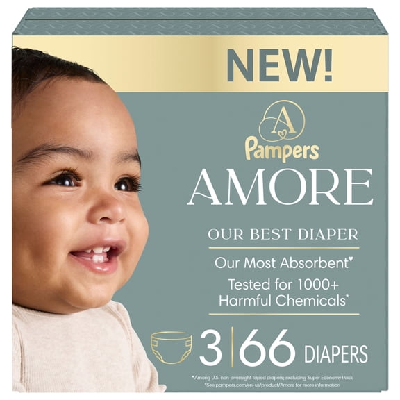 NEW Pampers AMORE, Size 3, lbs (13-26 lbs), Our Best Diaper