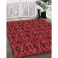thumbnail image 3 of Ahgly Company Tapis Rond Lavable en Machine Intérieur Transitionnel Rouge Safran, 5 Pieds Rond, 3 of 7
