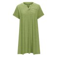 thumbnail image 4 of Penkiiy Robes Grande Taille pour Femmes aux Formes Robe Ample Dames Robe d'Été de Détente Aguichant Petite Col en V Manches Courtes Robe Décontractée 3TG Vert Menthe, 4 of 5