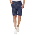 thumbnail image 1 of INSPIRE CHIC Men's Shorts Slim Fit Plaid Button Lightweight Twill Shorts 36 Navy, 1 of 7