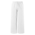 thumbnail image 4 of MIASHUI Girls Summer Loose Pants Solid Color Flower Wide Leg Beach Pants,White,6-7 Years, 4 of 5