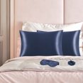 thumbnail image 1 of PiccoCasa Set of 2 King Satin Pillowcase Durable&Soft Enveloped Navy Blue, 1 of 7