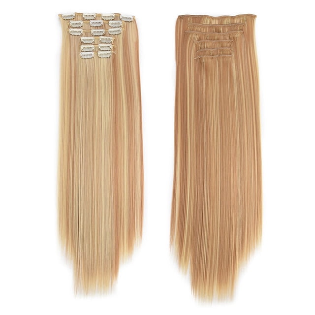 Xihbxyly Liquidation Mode Cheveux Longs à Clipser Extensions Cheveux Complets Perruque Droite Offres de Vacances