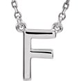 thumbnail image 1 of Precious Stars Collier Unisexe en Argent Sterling à Blocs avec Initiale F, 1 of 2
