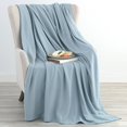 thumbnail image 1 of Vellux 1B07165 Soft 240 GSM Micro Fleece Plush Lightweight Blanket Easy Care Machine Washable Pet Friendly Solid Bed Sofa Blankets, Full Queen, Blue, 1 of 6