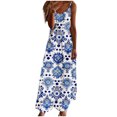 thumbnail image 2 of Ovzne Robes pour Femmes Robe pour Femme Robes d'Été pour Femmes Imprimé Sans Manches Col Rond Robe Décontractée Longues Robes Robe d'Été Imprimée Liquidation, 2 of 5