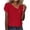 #05Red, variant on yoeyez Eyelet Blouses for Women Dressy,Womens Casual Short Sleeve Tops Buttons Irregular V Neck Blouses Summer Basic Solid Blouses 2025 Daily Deals Red L