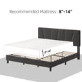 thumbnail image 2 of Garvee King Size Bed Frame with Adjustable Headboard, Platform Bed Frame with Linen Upholstered, Wooden Slats Support, Noise Free, No Box Spring Needed, Easy Assembly, Gray, 2 of 8