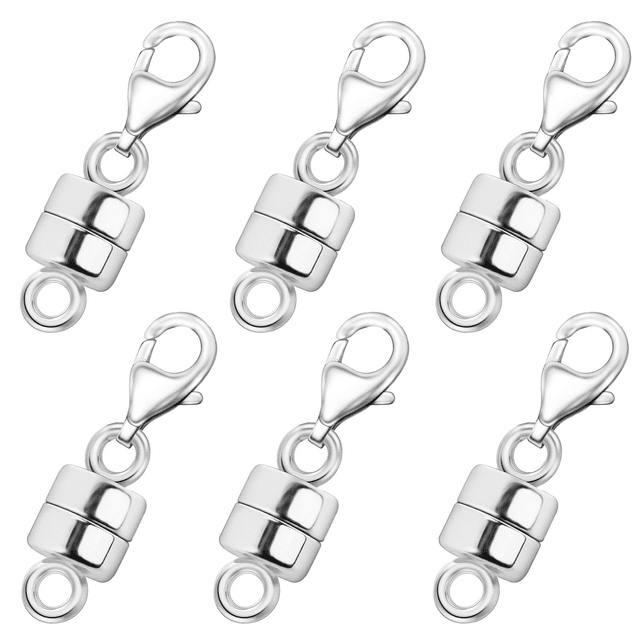 Fermoir Magnétique pour Bijoux avec Serrure à Griffes de Homard, Fermeture Sécurisée pour Colliers et Bracelets, Or et Argent