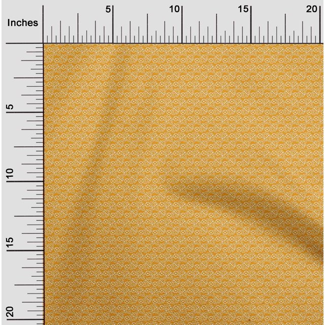 oneOone Silk Tabby Fabric Geometric Block Printed Fabric 1 Yard 42 Inch Wide