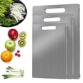 thumbnail image 1 of Stainless Steel Cutting Board Kitchen Chopping Board Food Grade Dishwasher Safe Non Slip Rust Resistant for Meat Fruit Vegetables Easy Clean Storage Sopatenor, 1 of 7