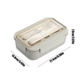 thumbnail image 3 of Lunch Boxes with 3 Compartments and Utensils Lunch Box for Men Work, Plastic Bento Box Adult Bento Box for Kid Snacks Containers Bento Box Meal Prep Containers, Beige 3-1200ml, 3 of 6