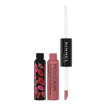 Rimmel Vernis à lèvres non-transfert 16H Provocalips, deux étapes, finition brillante et 16H de couleur, formule légère, 100% Sans Cruauté