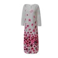 thumbnail image 4 of Robes d'Été Grande Taille pour Femmes, Robe Longue Aguichant à Imprimé Numérique, Col en V avec Poches, Robe à Manches Longues, Robe Décontractée en Liquidation, 4 of 5