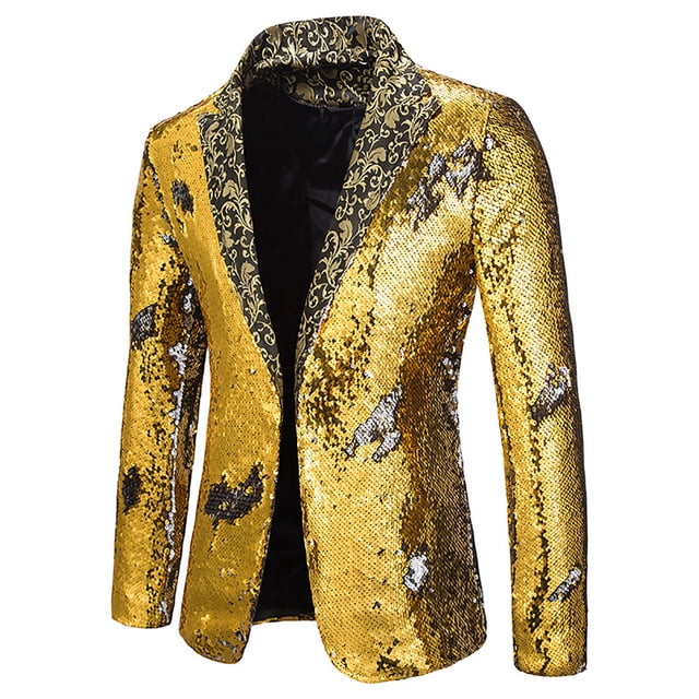 Birdeem Veste de Complet Décontractée pour Homme, Automne et Hiver, Mode, Personnalité, Paillettes