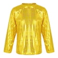 thumbnail image 1 of MIASHUI T-Shirt à Paillettes pour Garçons et Filles, Col Rond, Manches Longues, pour Fête de Carnaval, Or, 7-8 Ans, 1 of 6