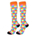 thumbnail image 3 of thinsony Chaussettes de Compression 20-30mmhg Longueur Genou Bas de Sport pour Unisexe Course Cyclisme, Coloré, à Carreaux, L/TG, 3 of 8