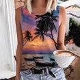 thumbnail image 1 of lSLJS Débardeur à Imprimé Floral pour Femmes, Col Rond, Sans Manches, Tunique à Blocs, T-Shirt, Hauts; Débardeurs pour Femmes, 1 of 5